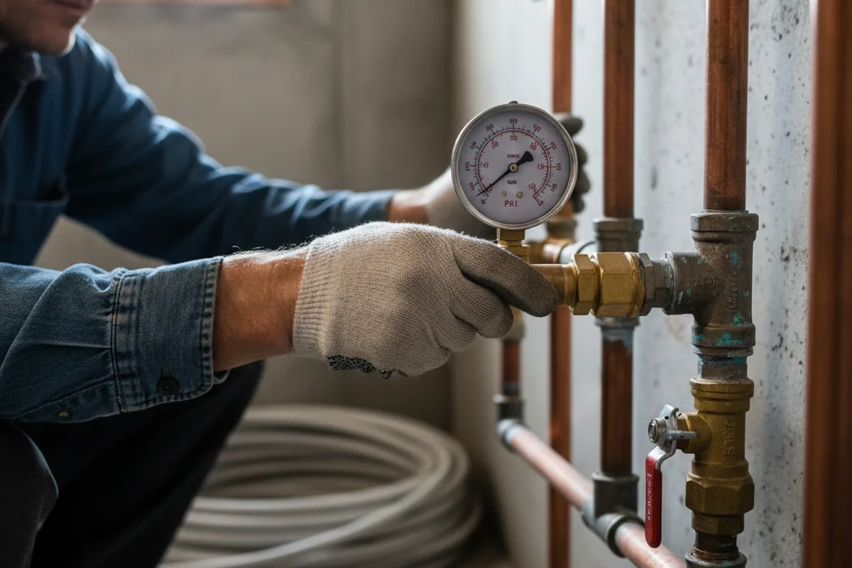 Pressure testing a repaired line during Water Line Repair in Pembroke Pines